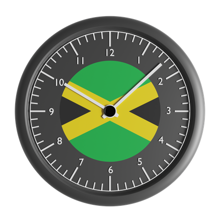 Wall clock with the flag of Jamaica  3D Icon
