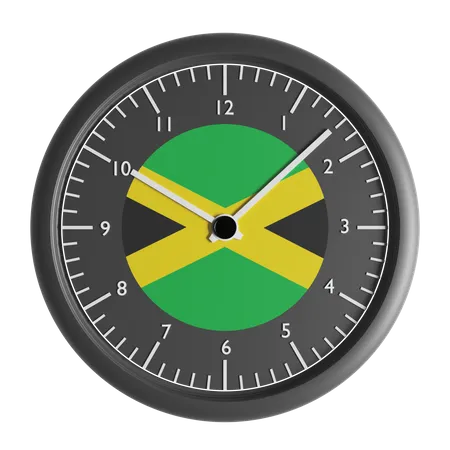 Wall clock with the flag of Jamaica  3D Icon