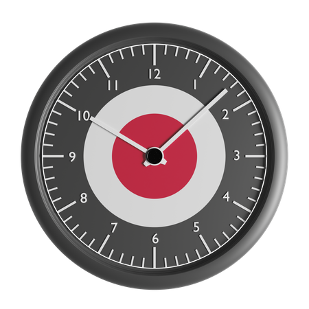 Wall clock with the flag of Japan  3D Icon