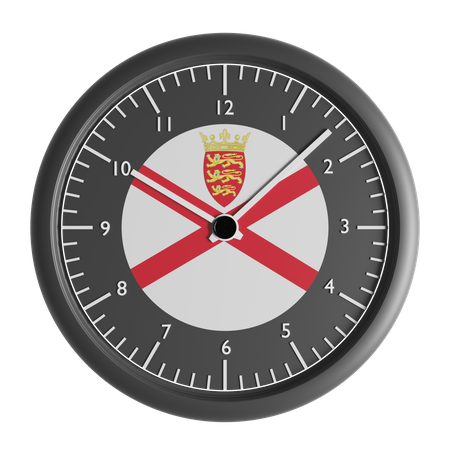 Wall clock with the flag of Jersey  3D Icon