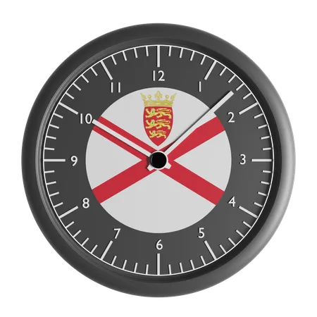 Wall clock with the flag of Jersey  3D Icon