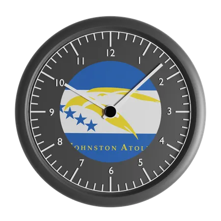 Wall clock with the flag of Johnston Atoll  3D Icon