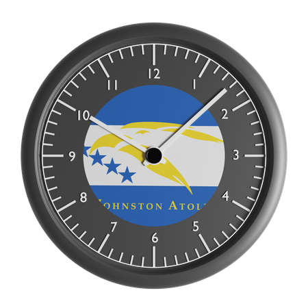 Wall clock with the flag of Johnston Atoll  3D Icon
