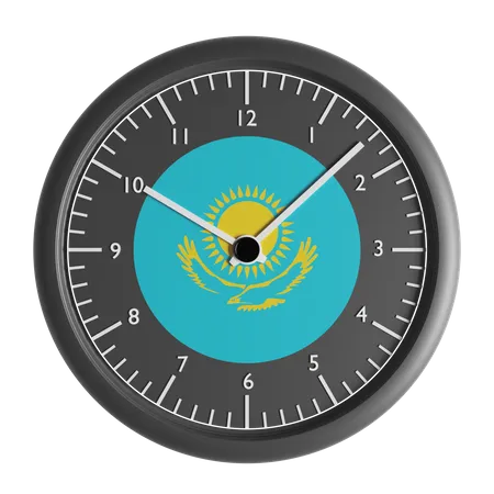 Wall clock with the flag of Kazakhstan  3D Icon