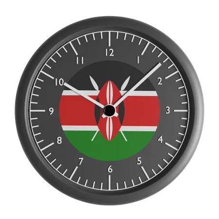 Wall clock with the flag of Kenya  3D Icon