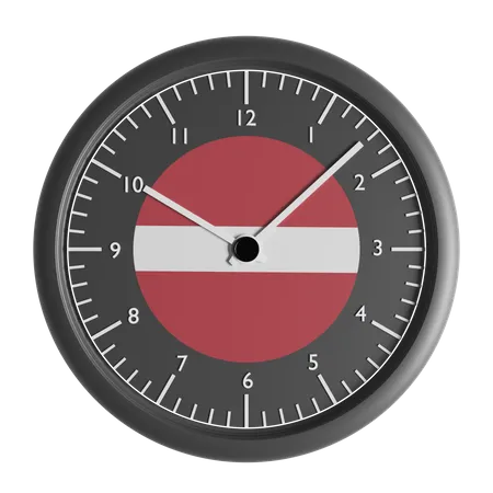 Wall clock with the flag of Latvia  3D Icon