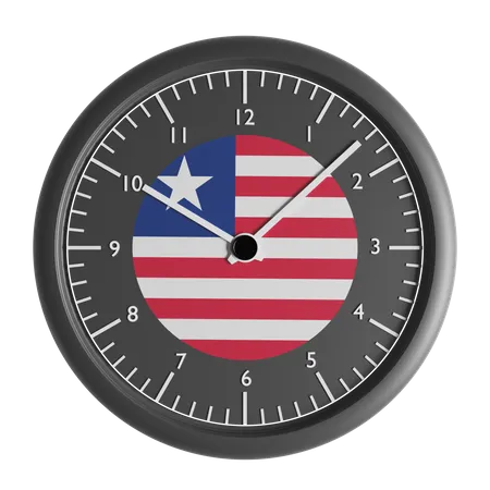 Wall clock with the flag of Liberia  3D Icon