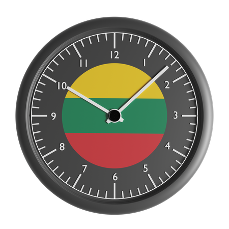 Wall clock with the flag of Lithuania  3D Icon