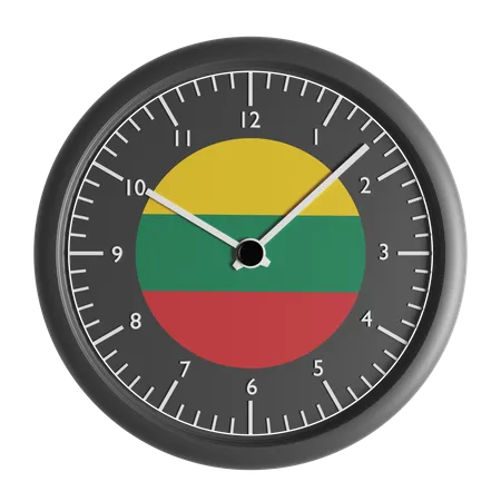 Wall clock with the flag of Lithuania  3D Icon