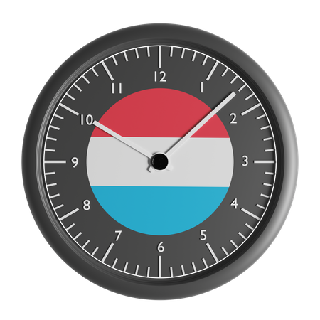 Wall clock with the flag of Luxembourg  3D Icon