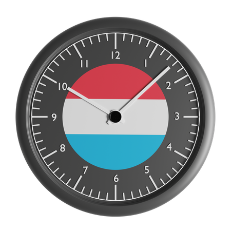 Wall clock with the flag of Luxembourg 3D Icon
