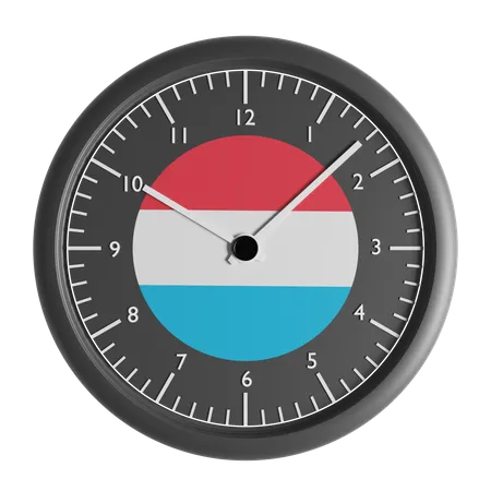 Wall clock with the flag of Luxembourg 3D Icon