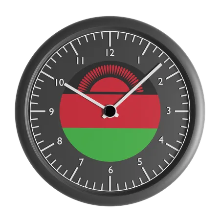 Wall clock with the flag of Malawi  3D Icon