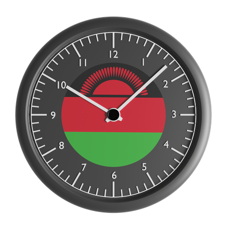 Wall clock with the flag of Malawi  3D Icon