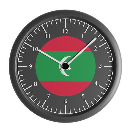 Wall clock with the flag of Maldives  3D Icon