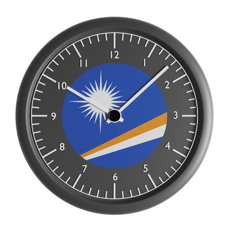 Wall clock with the flag of Marshall Islands  3D Icon