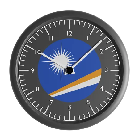 Wall clock with the flag of Marshall Islands  3D Icon