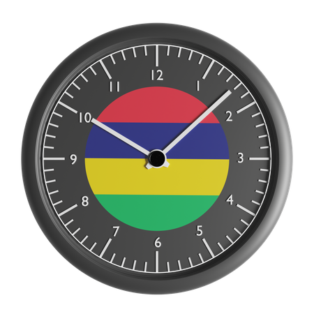 Wall clock with the flag of Mauritius  3D Icon