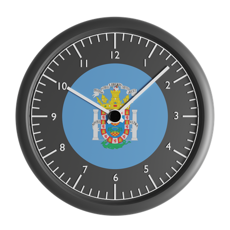 Wall clock with the flag of Melilla  3D Icon