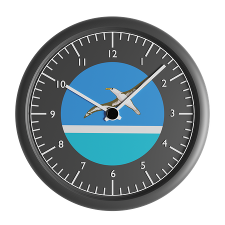Wall clock with the flag of Midway Islands  3D Icon