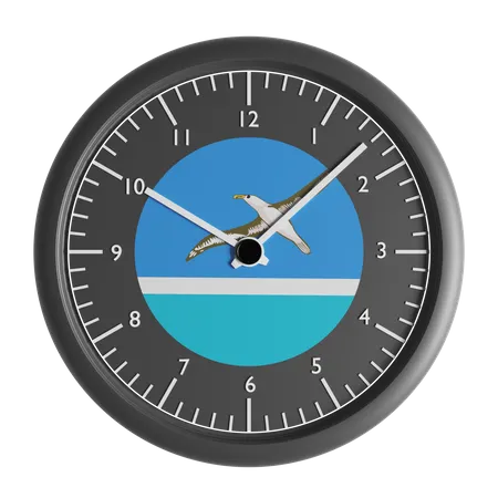 Wall clock with the flag of Midway Islands  3D Icon