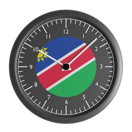Wall clock with the flag of Namibia  3D Icon