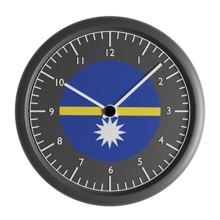 Wall clock with the flag of Nauru  3D Icon