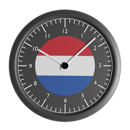 Wall clock with the flag of Netherlands  3D Icon