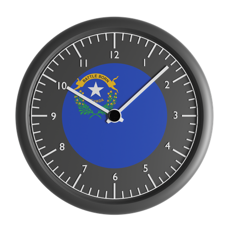 Wall clock with the flag of Nevada  3D Icon