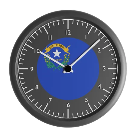 Wall clock with the flag of Nevada  3D Icon