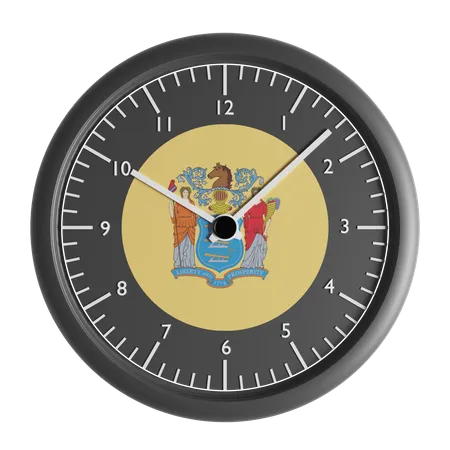 Wall clock with the flag of New Jersey  3D Icon