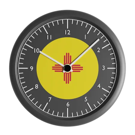 Wall clock with the flag of New Mexico  3D Icon