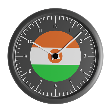 Wall clock with the flag of Niger  3D Icon