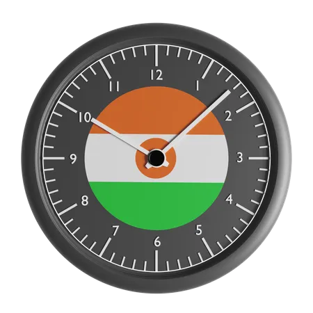 Wall clock with the flag of Niger  3D Icon