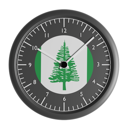 Wall clock with the flag of Norfolk Island  3D Icon