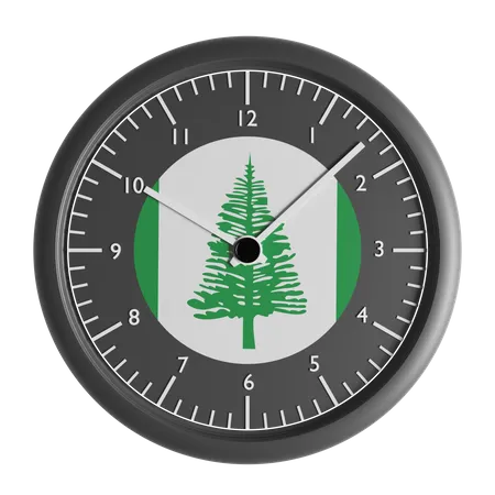 Wall clock with the flag of Norfolk Island  3D Icon