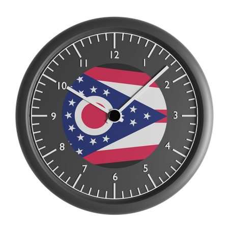 Wall clock with the flag of Ohio  3D Icon