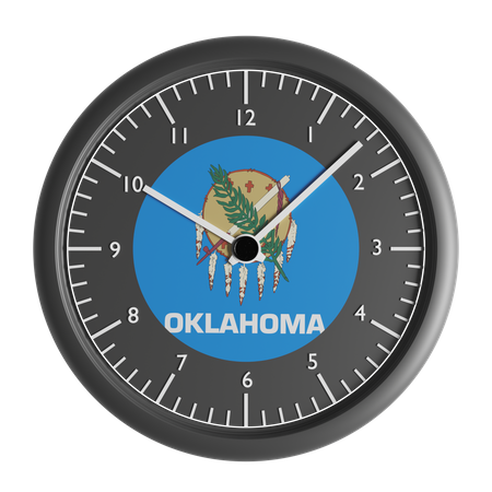 Wall clock with the flag of Oklahoma  3D Icon