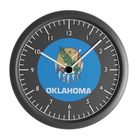 Wall clock with the flag of Oklahoma  3D Icon