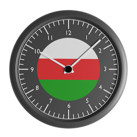 Wall clock with the flag of Oman  3D Icon