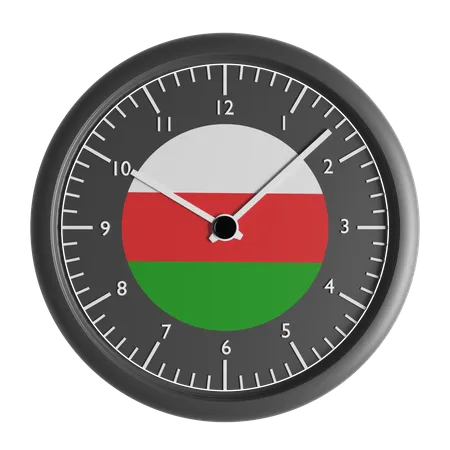Wall clock with the flag of Oman  3D Icon