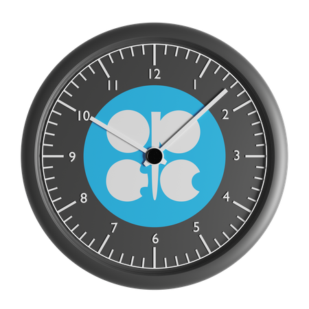 Wall clock with the flag of OPEC  3D Icon