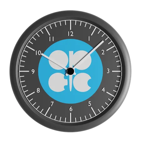 Wall clock with the flag of OPEC  3D Icon