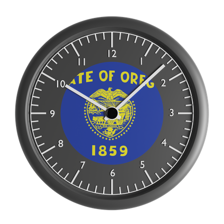 Wall clock with the flag of Oregon  3D Icon