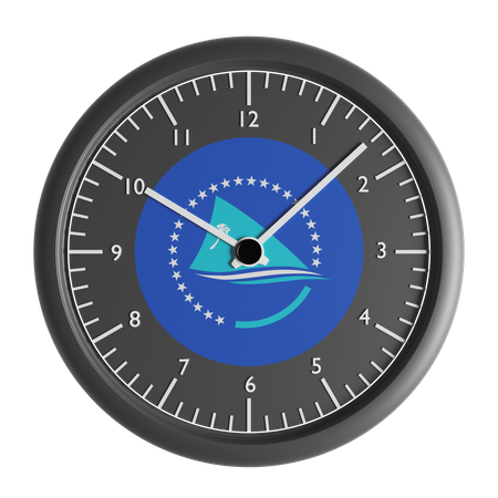 Wall clock with the flag of Pacific Community  3D Icon