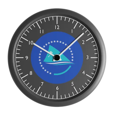 Wall clock with the flag of Pacific Community  3D Icon