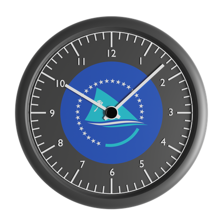 Wall clock with the flag of Pacific Community 3D Icon