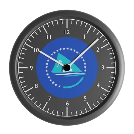 Wall clock with the flag of Pacific Community 3D Icon