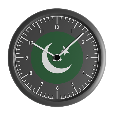 Wall clock with the flag of Pakistan  3D Icon