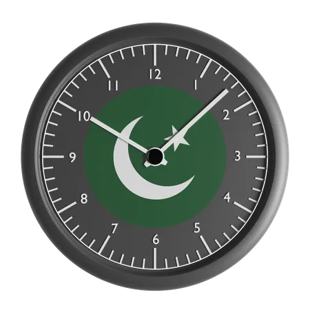 Wall clock with the flag of Pakistan  3D Icon